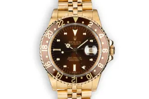 1984 Rolex 18K YG GMT-Master 16758 with Root Beer Nipple Dial