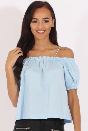 Blue Cami Cold Shoulder Top - Isidora