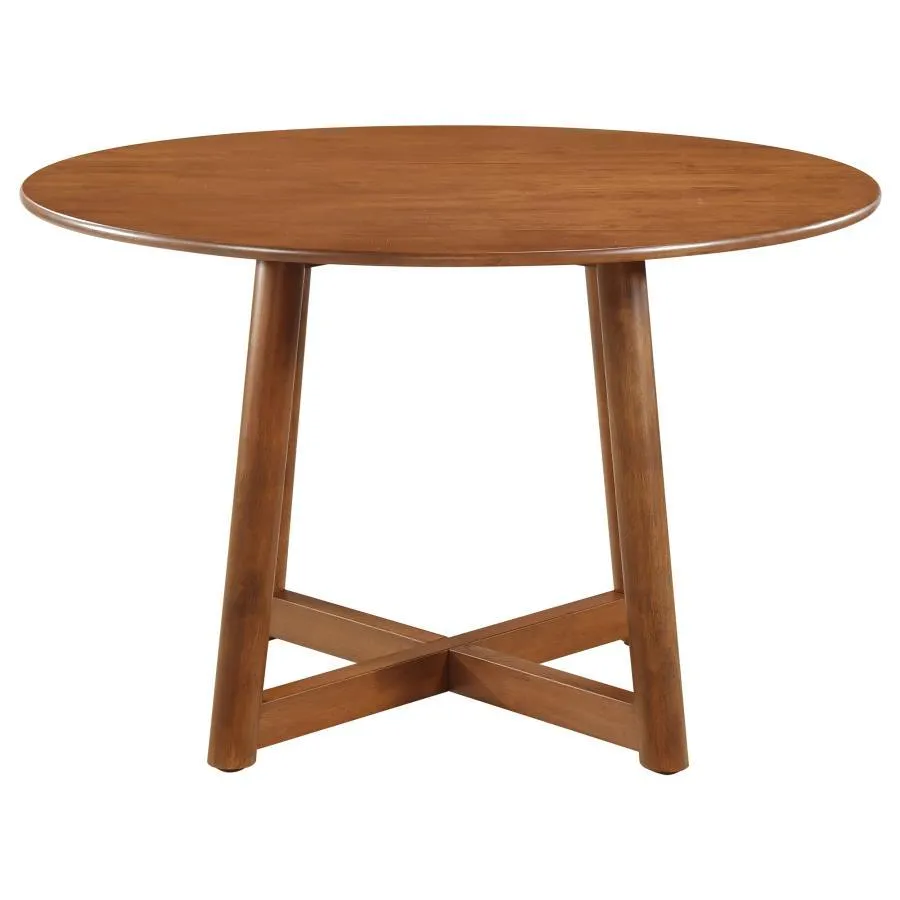 Dinah - 5 Piece Round Solid Wood Dining Set - Walnut