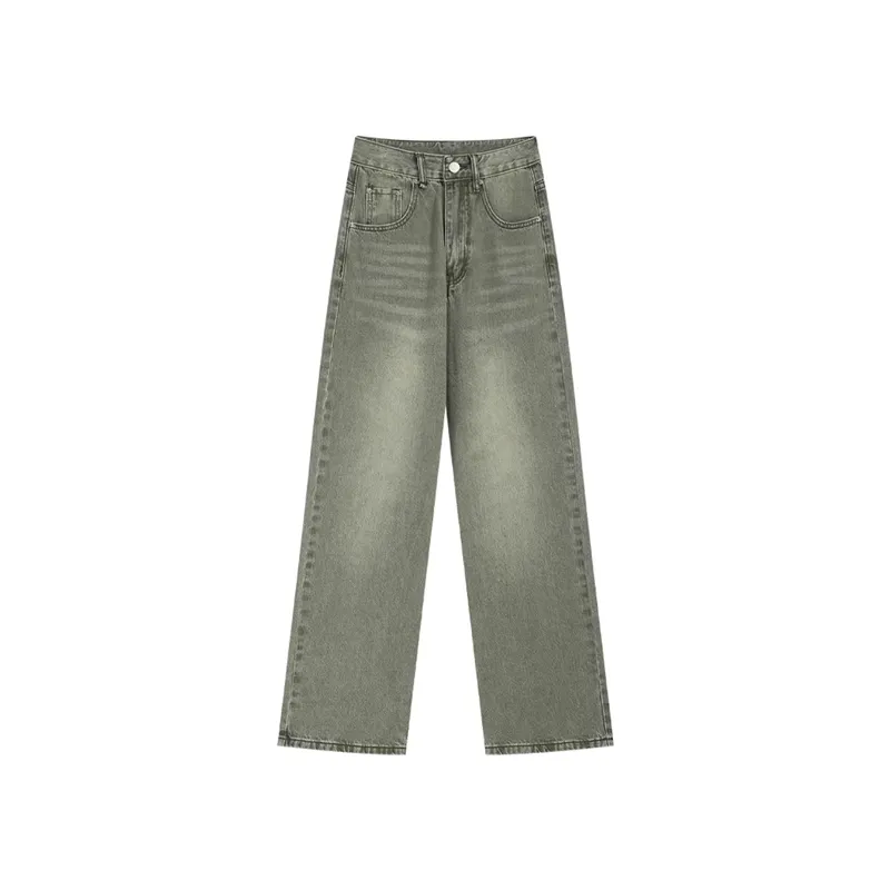 Faire Echo green straight wave plus-size jeans