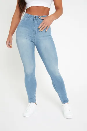 High Waisted Jeans in Light Blue