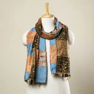 Multicolor - Bengal Kantha Embroidery Patchwork Reversible Silk Stole 33