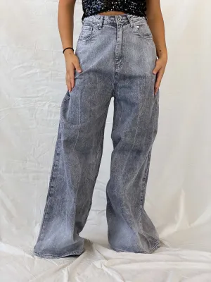 NWT Alien Streetwear Baggy Extra Wide Leg Gray Jeans - 36EUR