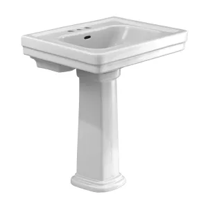 TOTO LPT530.4N#01 Promenade Rectangular Pedestal Bathroom Sink for 4" Center Faucets, Cotton White