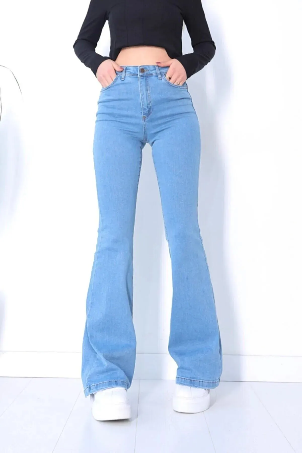 Trendnaturel Spanish Colorfast Lycra High Waist Light Blue Spanish Jeans