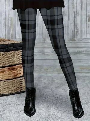 Trendy Plaid Skinny Leggings for Stylish Women Everyday Comfort